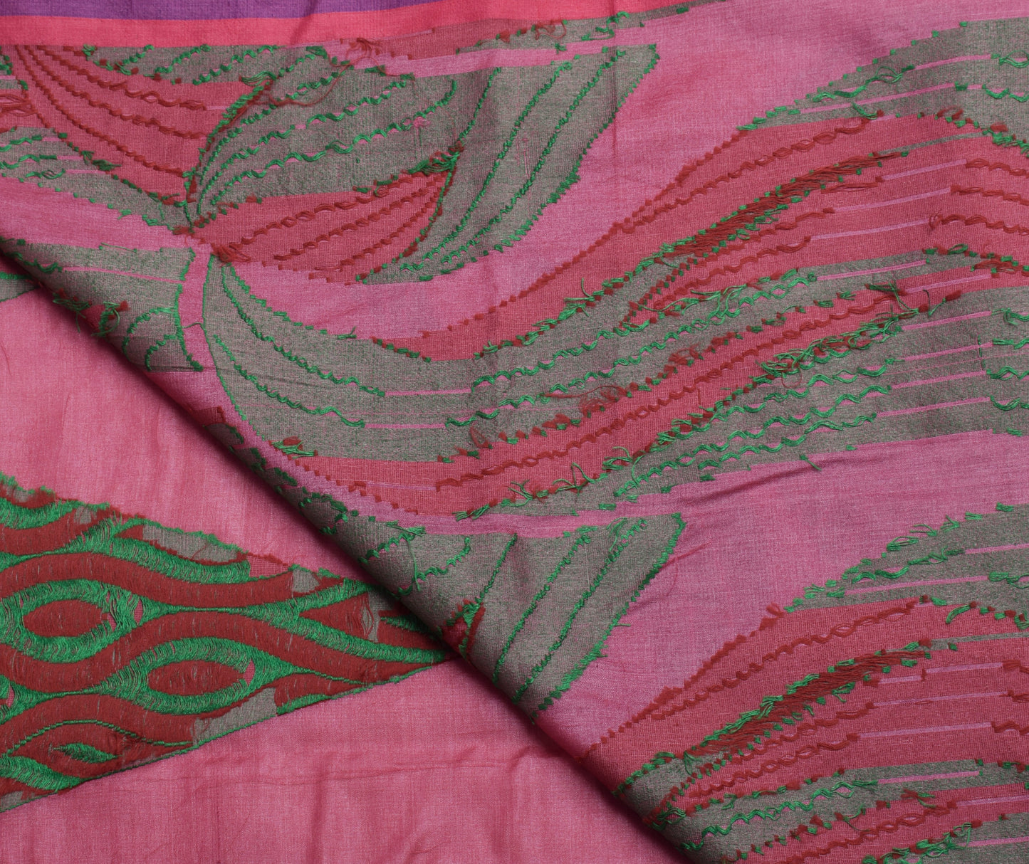 Sushila Vintage Pink Saree 100% Pure Silk Woven Paisley Sari 5 Yard Craft Fabric