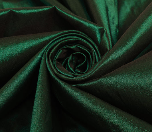 Sushila Vintage Green Saree Blend Silk Zari Woven Paisley Sari 5 Yd Craft Fabric