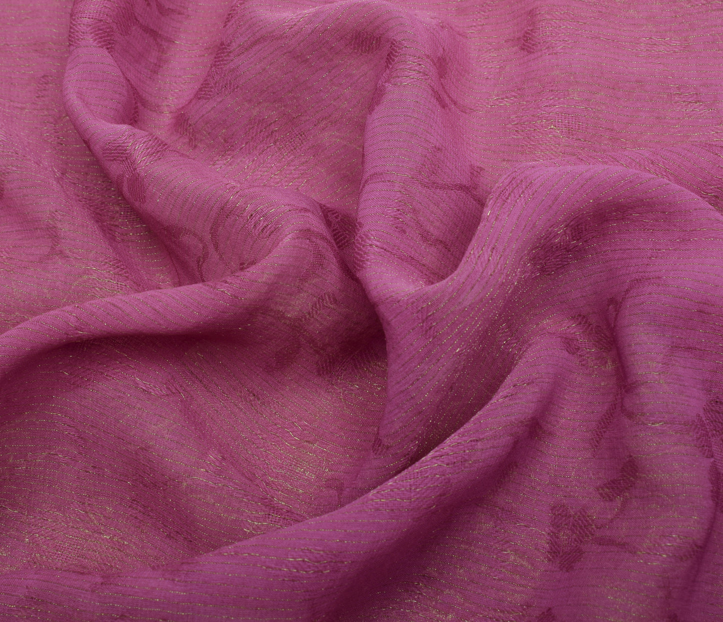 Sushila Vintage Lavender Saree Pure Georgette Silk Woven Floral 5 YD Sari Fabric