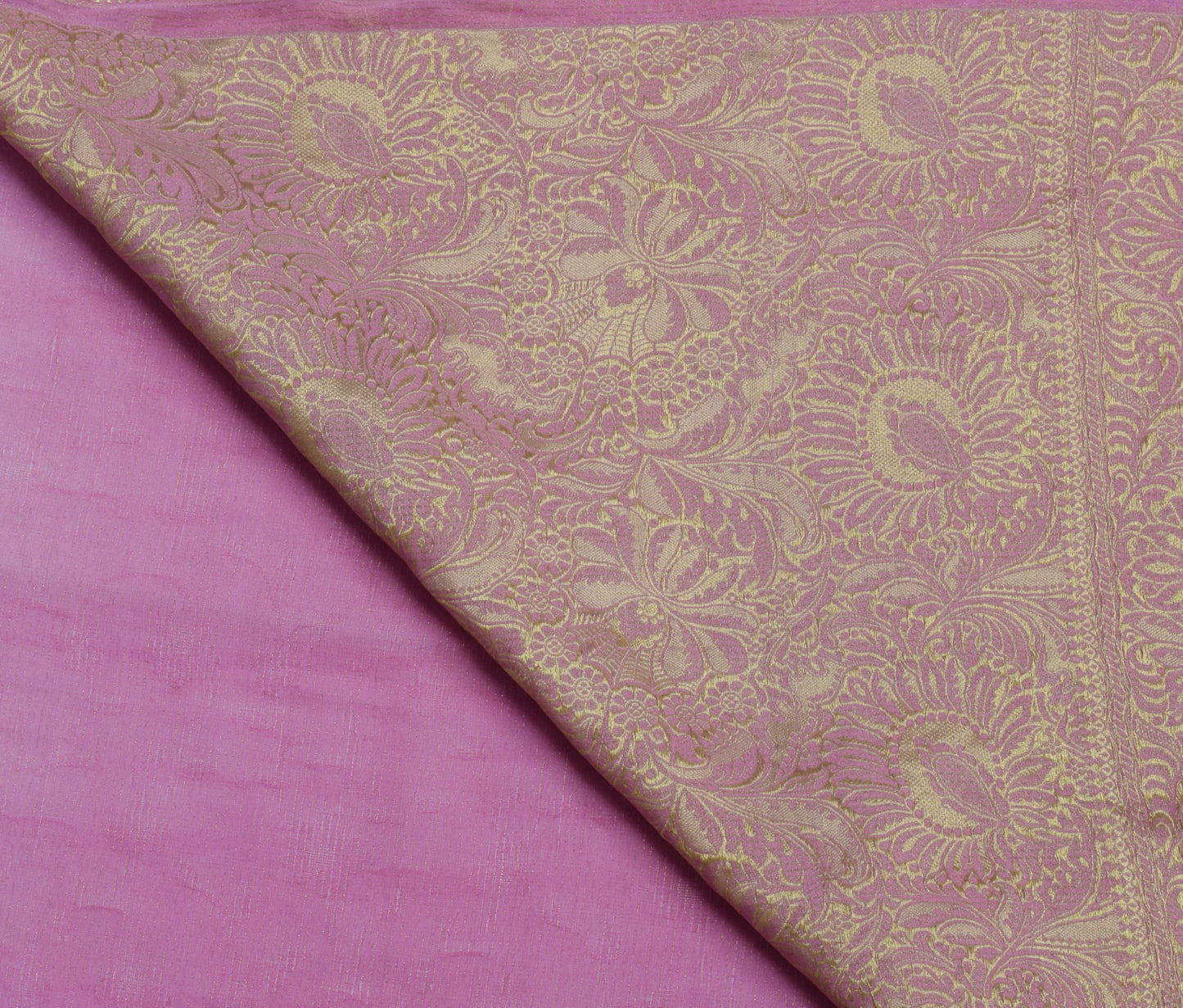 Sushila Vintage Lavender Saree Pure Georgette Silk Woven Floral 5 YD Sari Fabric