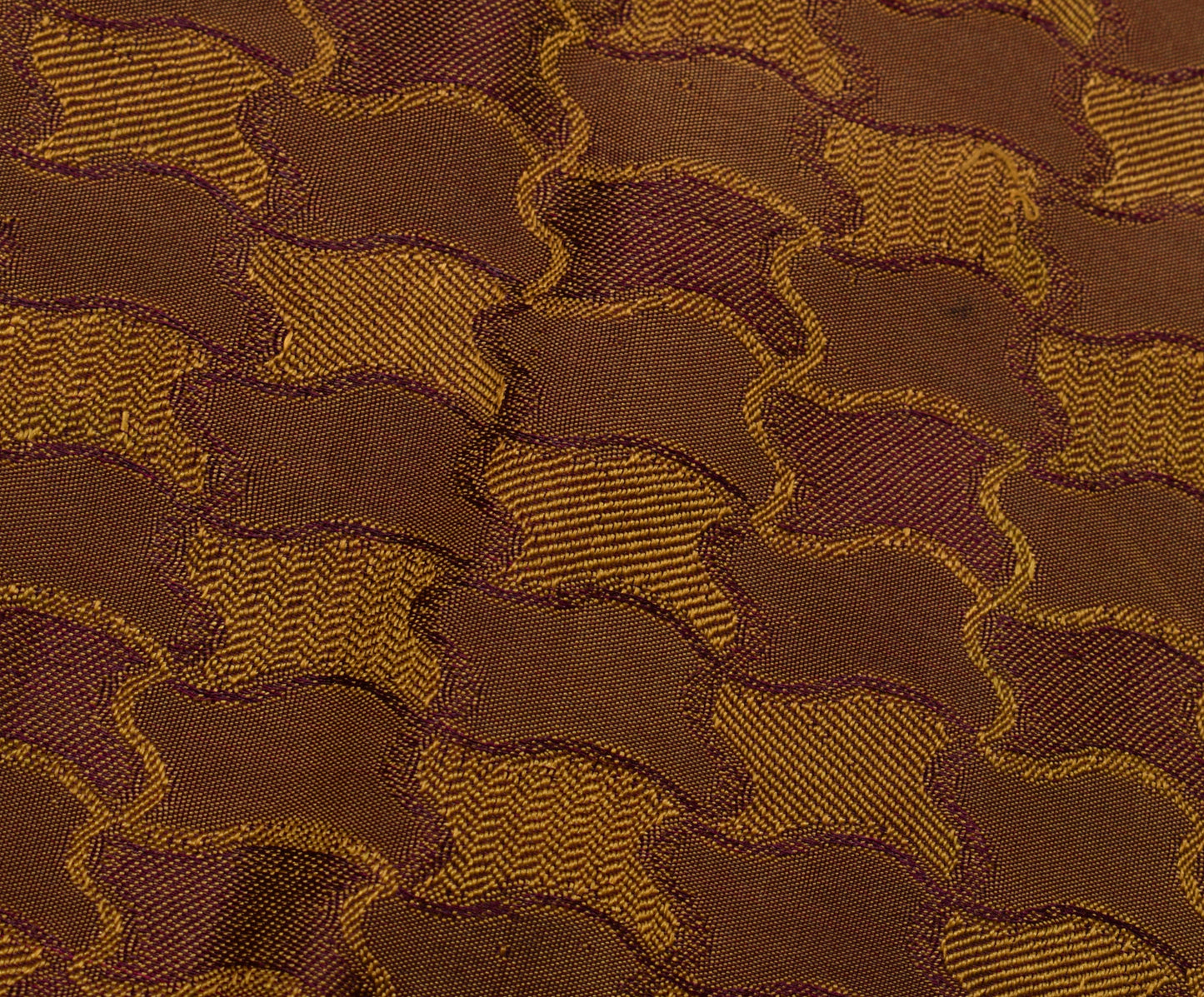 Sushila Vintage Dual Tone Indian Saree Blend Silk Woven 5 Yard Sari Craft Fabric