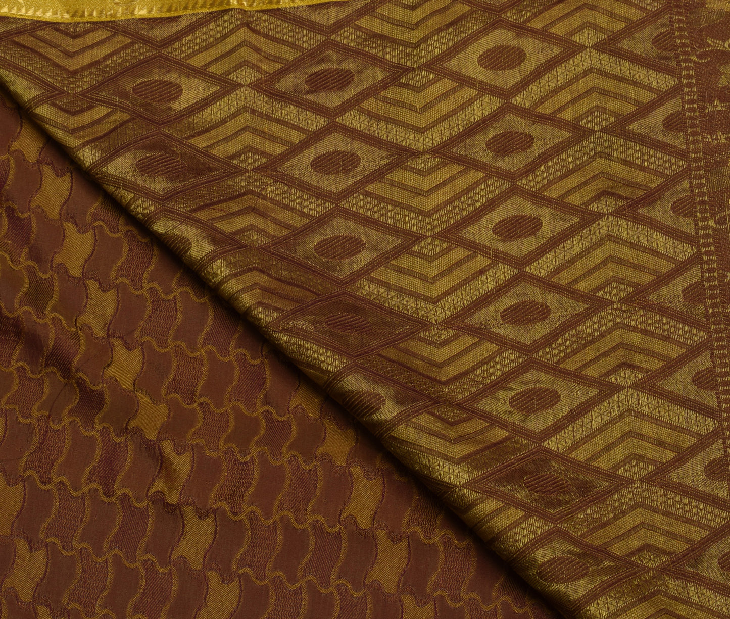 Sushila Vintage Dual Tone Indian Saree Blend Silk Woven 5 Yard Sari Craft Fabric