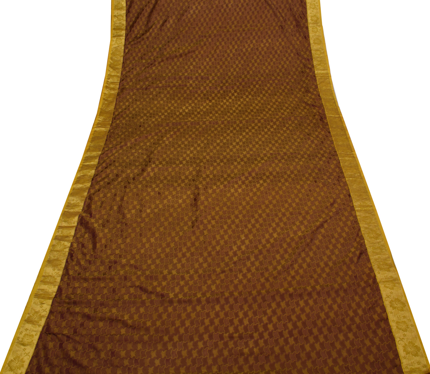 Sushila Vintage Dual Tone Indian Saree Blend Silk Woven 5 Yard Sari Craft Fabric