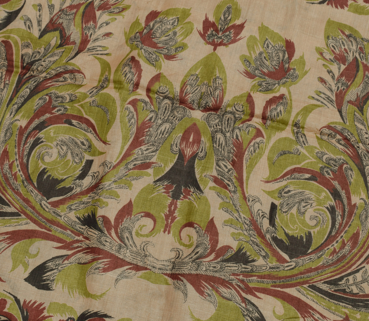 Sushila Vintage Green Indian Saree 100% Pure Silk Woven 5 Yard Sari Craft Fabric