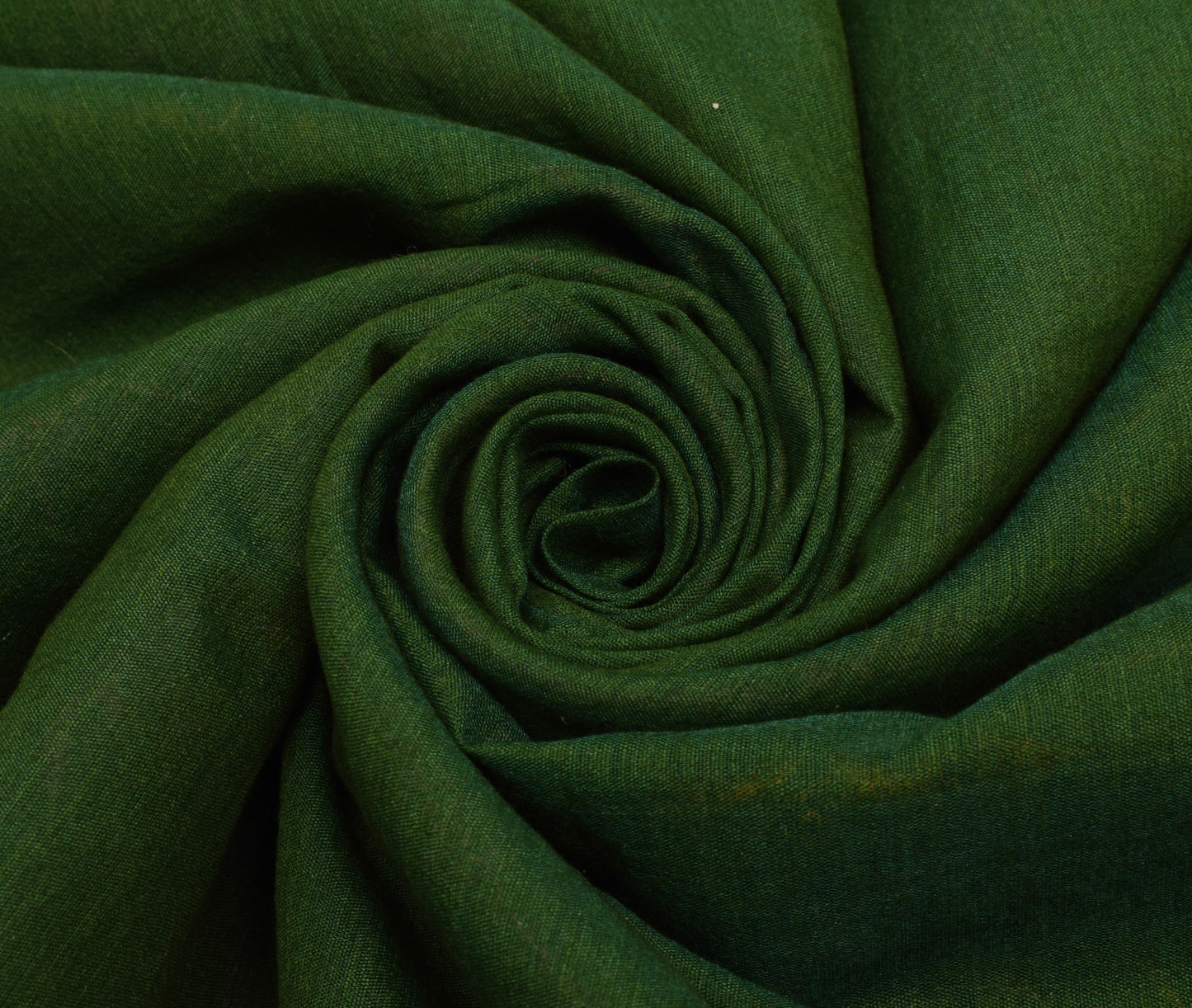 Sushila Vintage Green Saree 100% Pure Cotton Woven Floral 5 YD Sari Craft Fabric