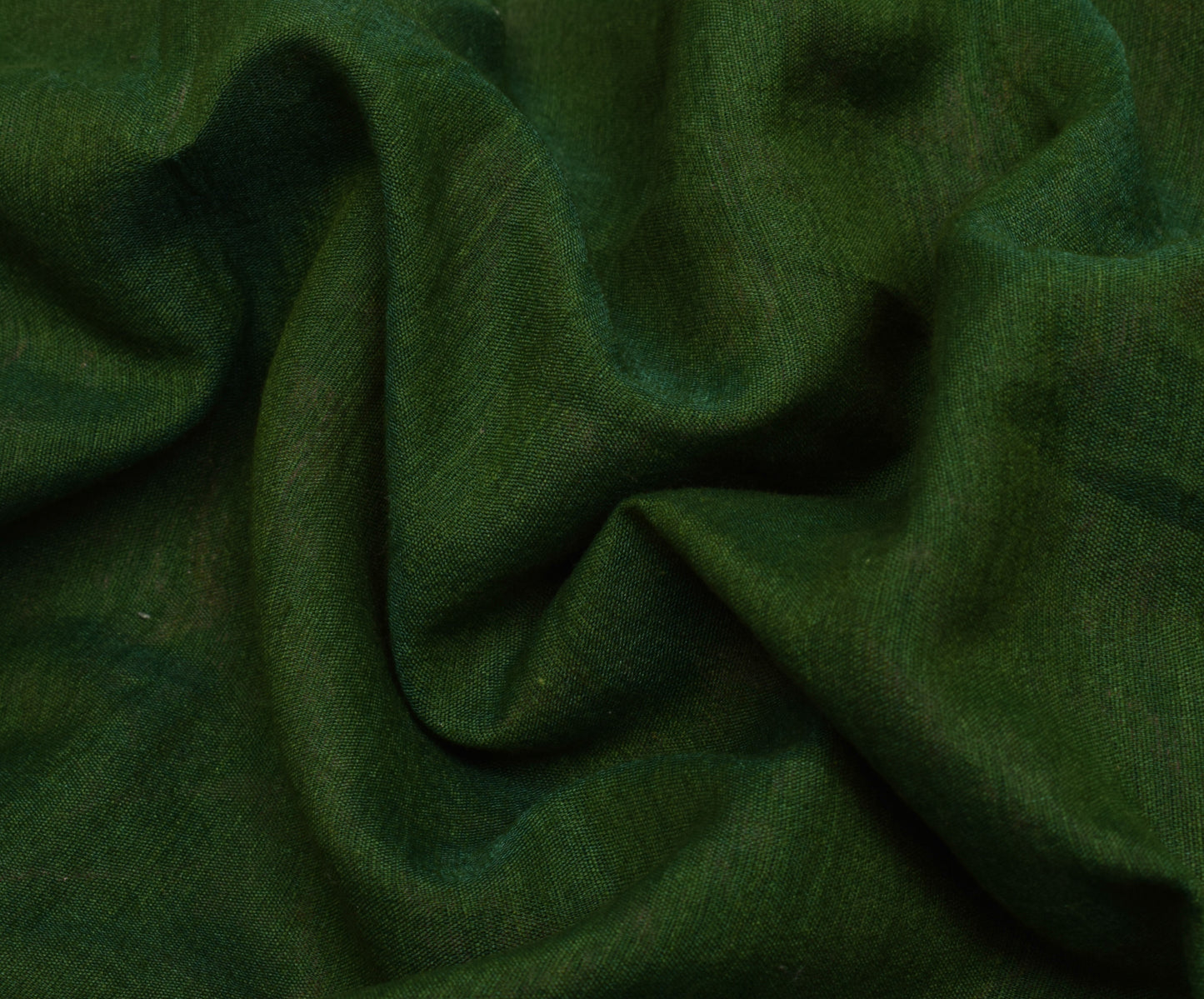 Sushila Vintage Green Saree 100% Pure Cotton Woven Floral 5 YD Sari Craft Fabric
