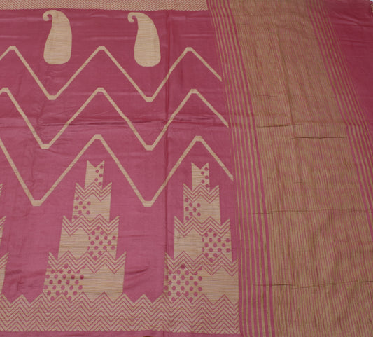Sushila Vintage Indian Saree 100% Pure Silk Paisley Woven Sari 5 YD Craft Fabric