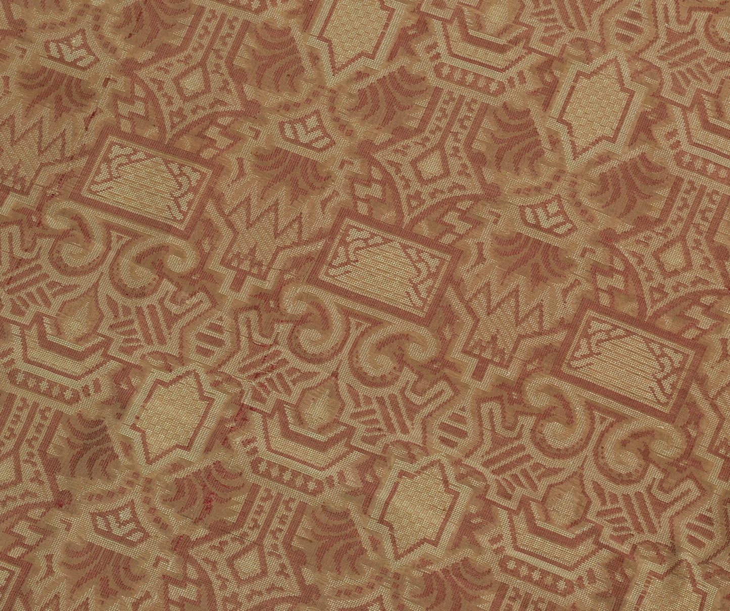 Sushila Vintage Brown Saree 100% Pure Silk Floral All Over Woven Sari Fabric