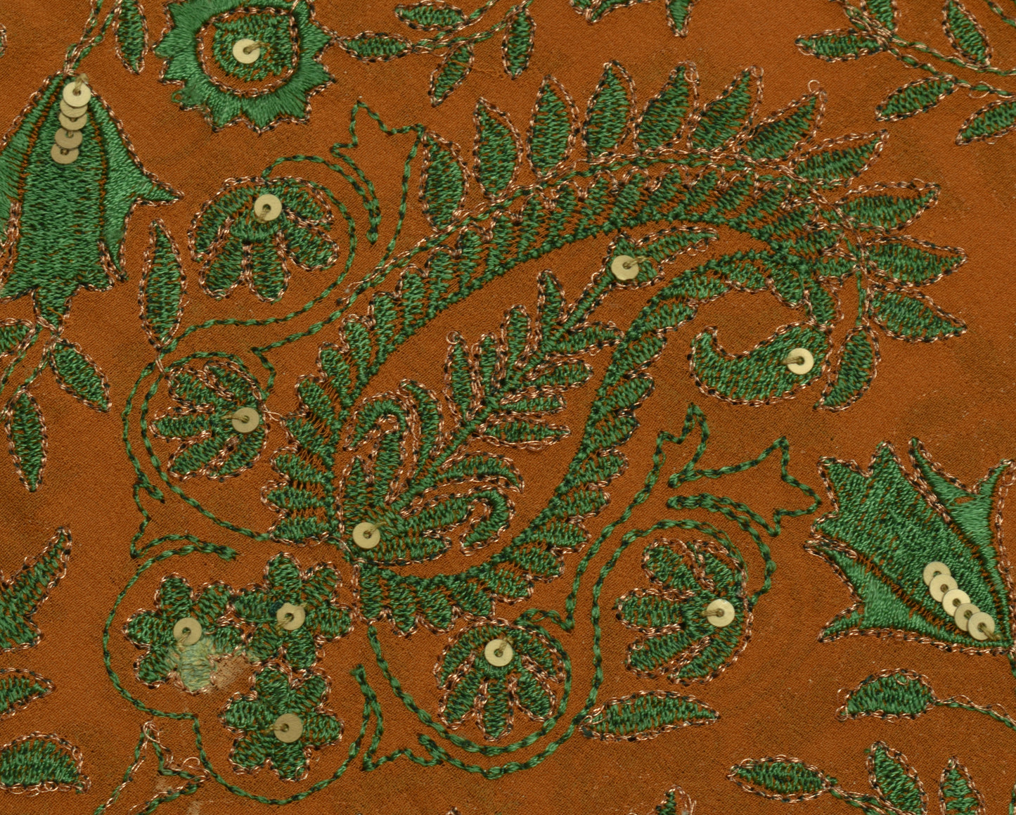 Sushila Vintage Mustard HEAVY Saree Pure Georgette Embroidered Paisley Fabric