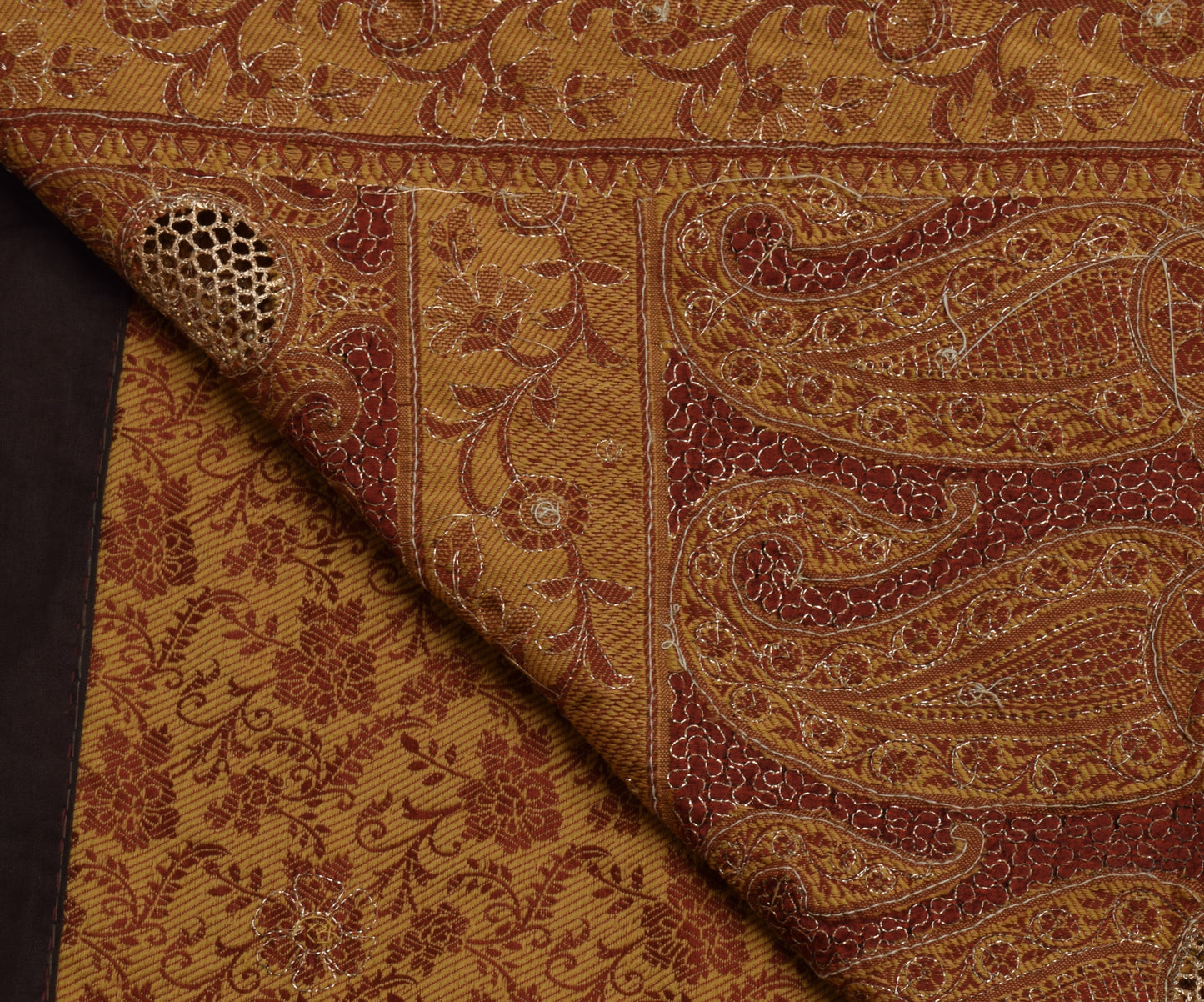 Sushila Vintage Maroon Saree Blend Silk All Over Woven Floral Sari Craft Fabric