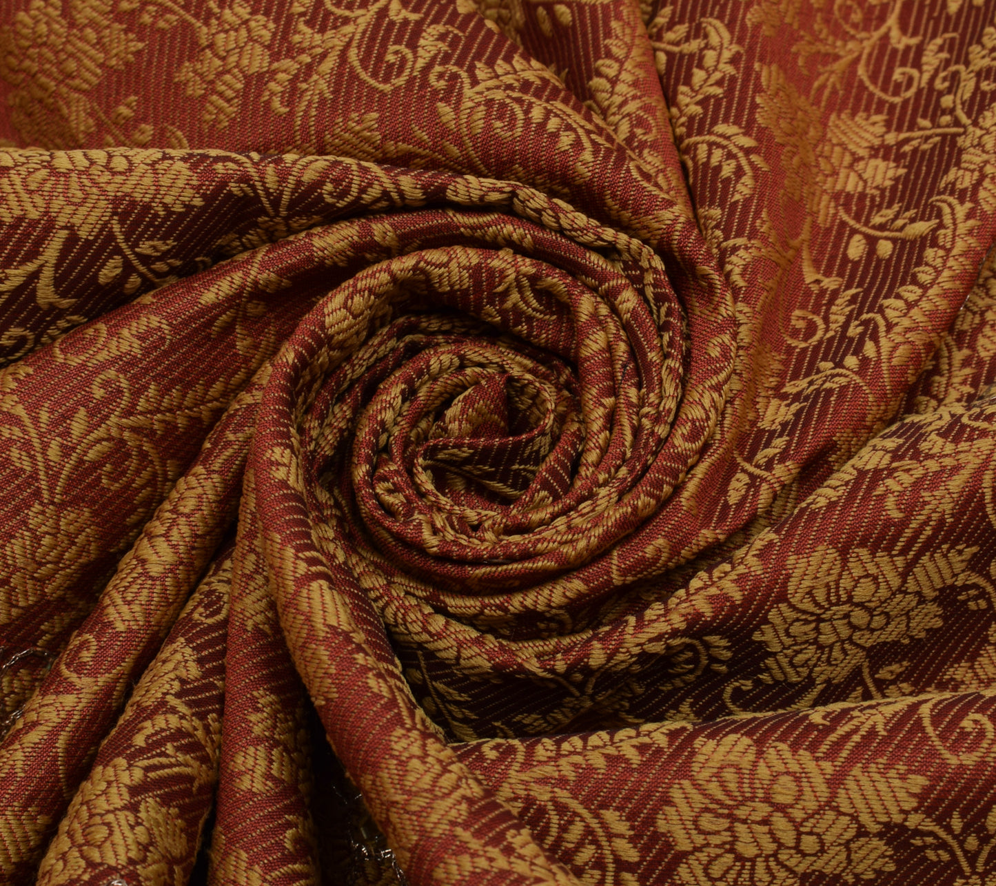 Sushila Vintage Maroon Saree Blend Silk All Over Woven Floral Sari Craft Fabric