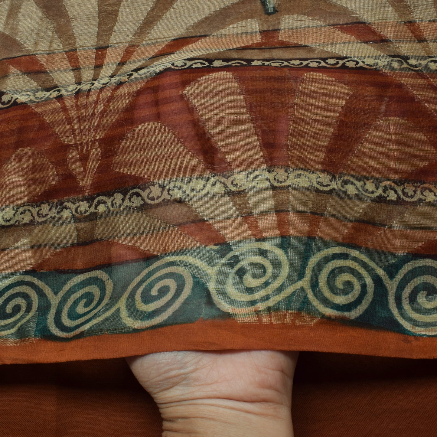 Sushila Vintage Brown Saree 100% Pure Georgette Woven Floral Sari Craft Fabric