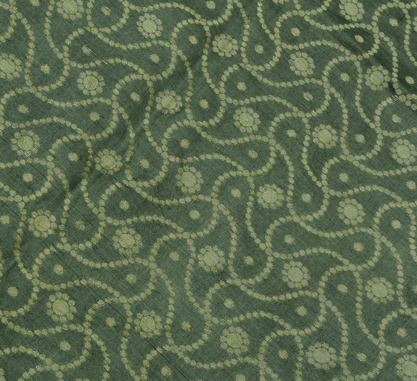 Sushila Vintage Indian Saree 100% Pure Silk All Over Woven Floral Sari Fabric