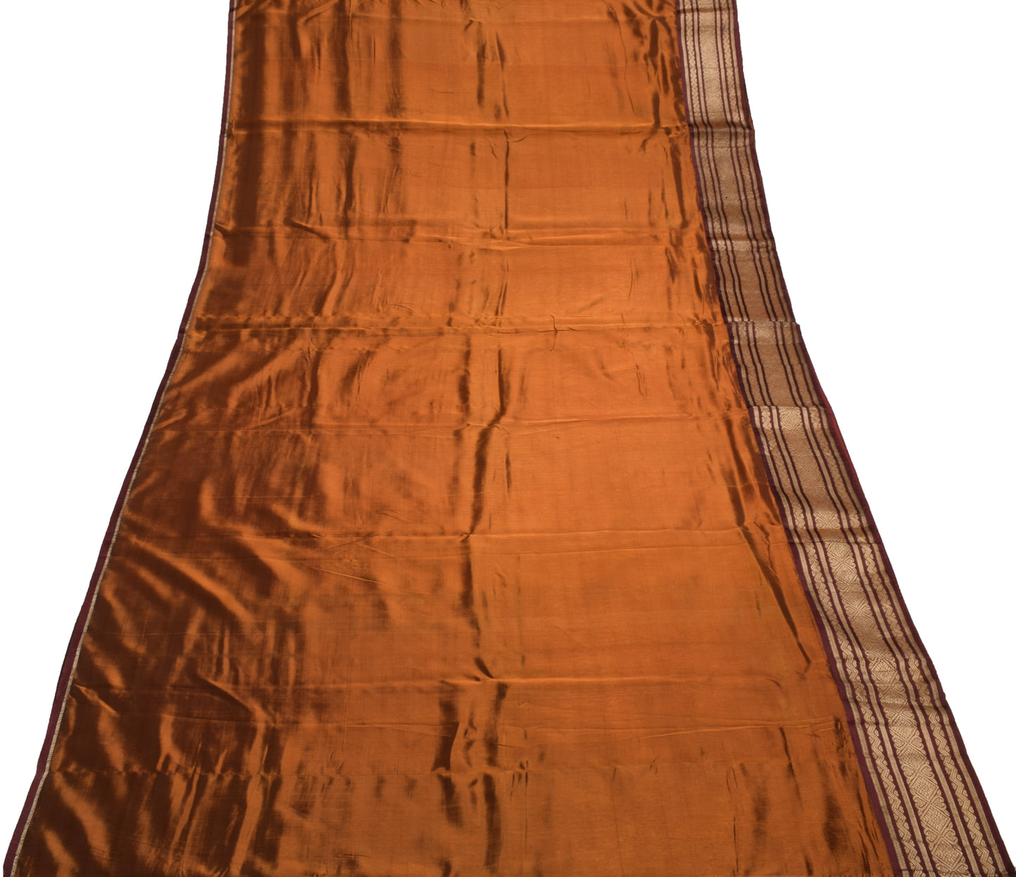 Sushila Vintage Handwoven Art Silk Saree with Zari Border Art Silk Sari Fabric