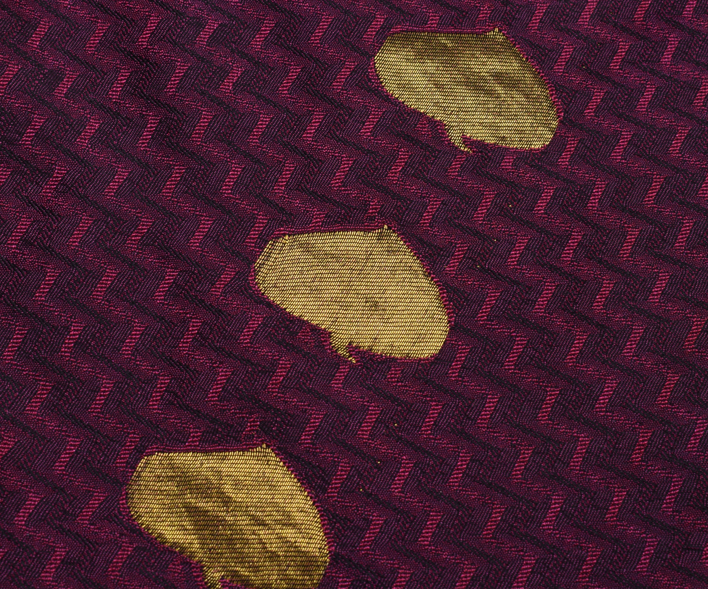 Sushila Vintage Purple India Saree Blend Silk Woven Floral Sari Craft Fabric