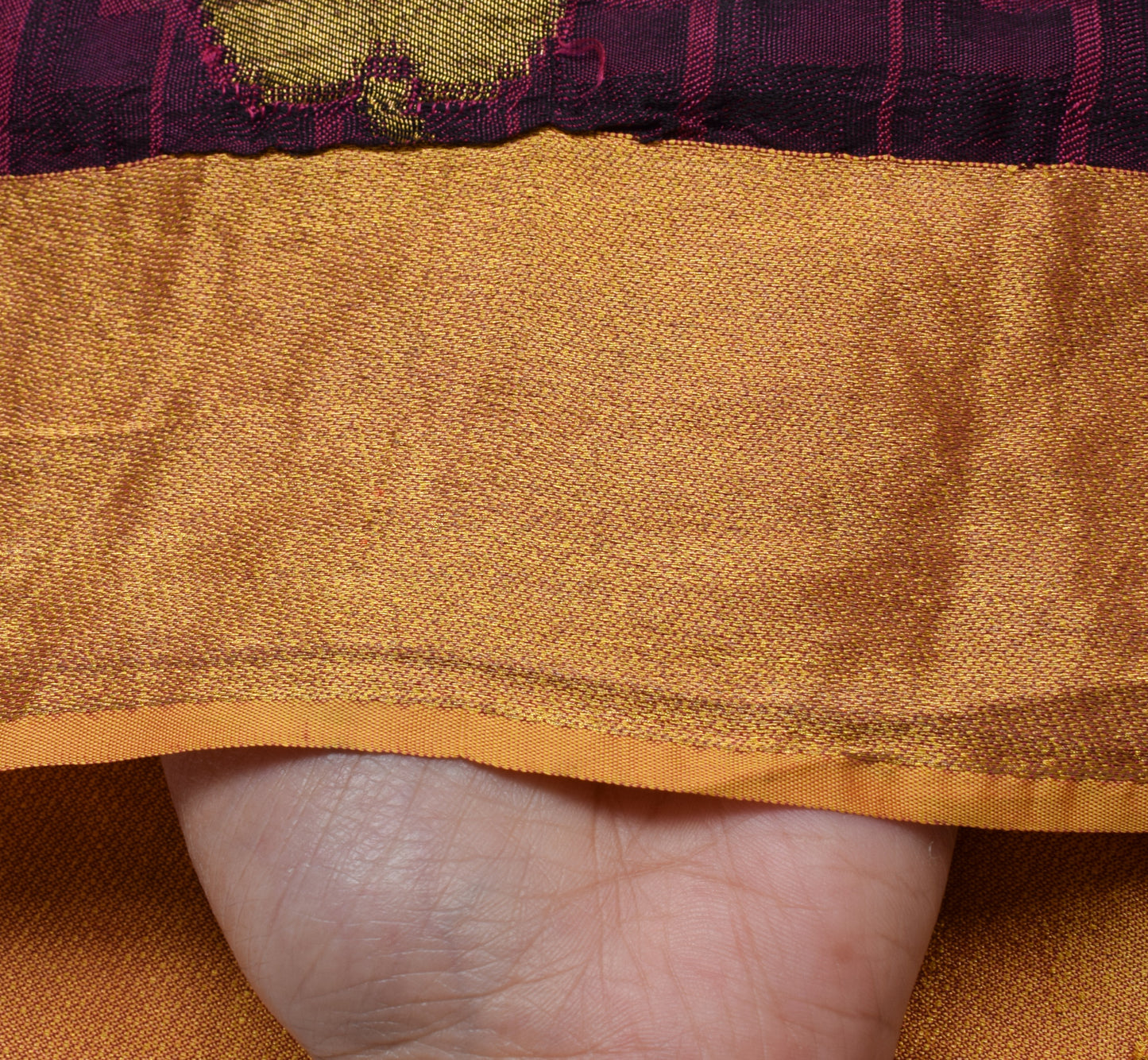 Sushila Vintage Purple India Saree Blend Silk Woven Floral Sari Craft Fabric