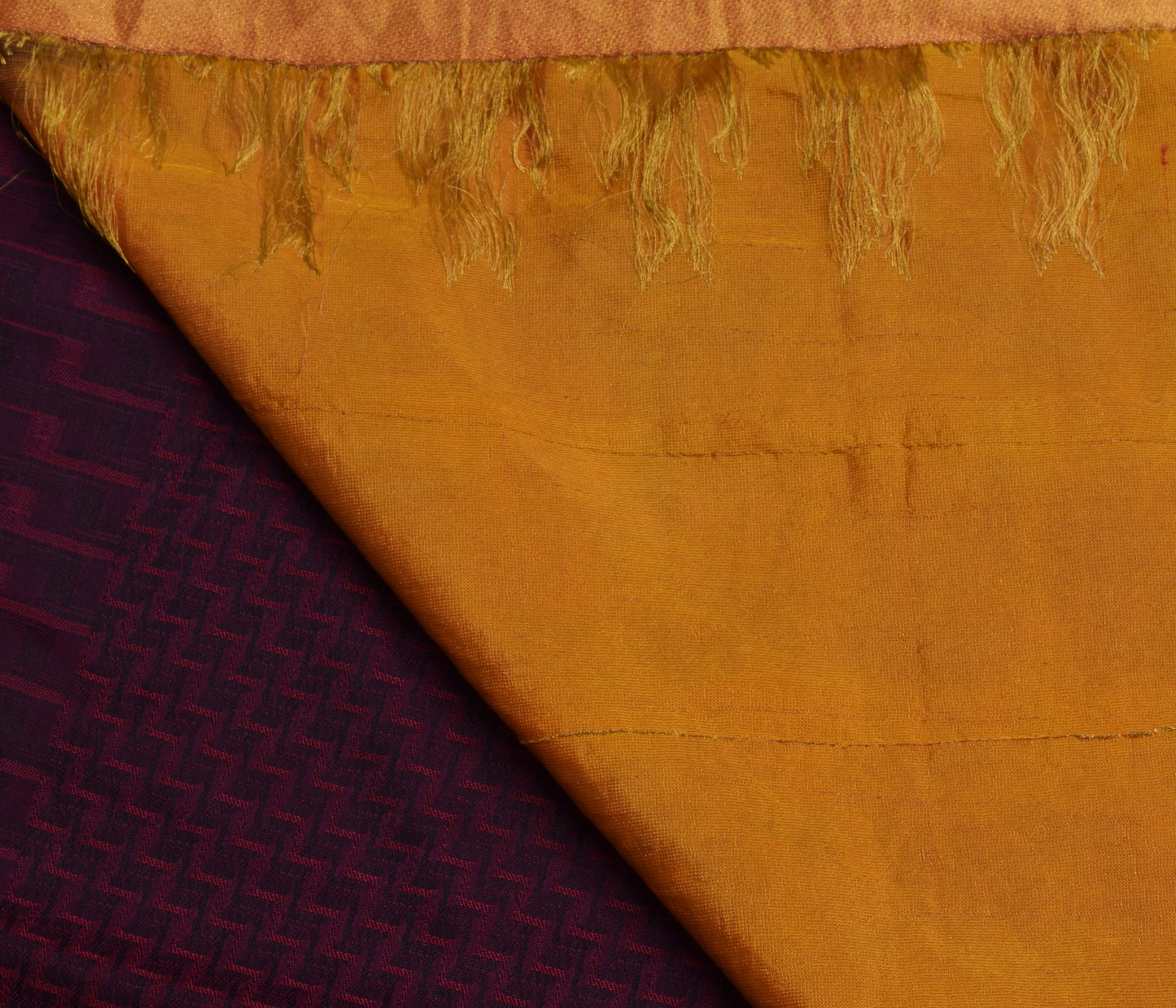 Sushila Vintage Purple India Saree Blend Silk Woven Floral Sari Craft Fabric