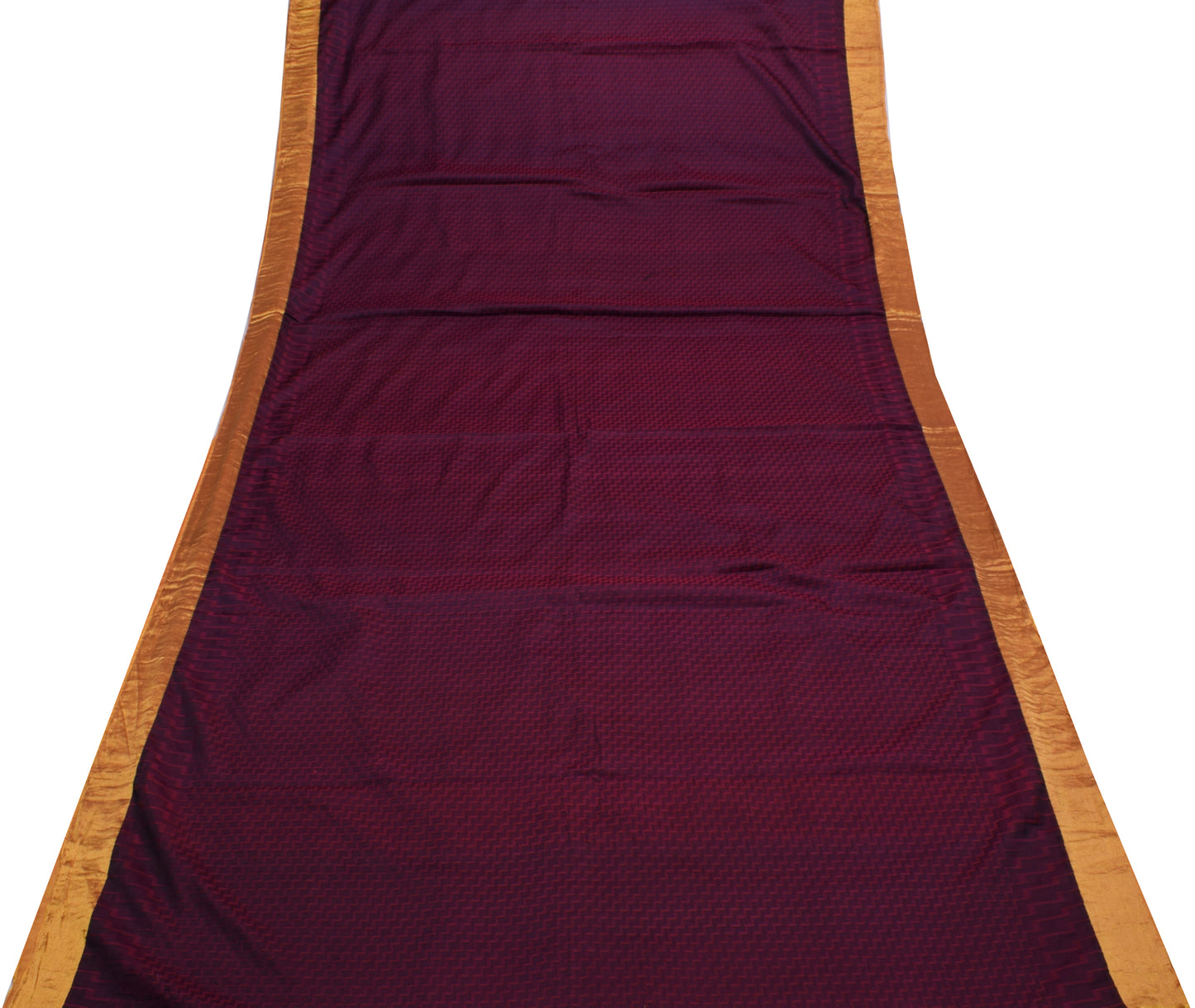 Sushila Vintage Purple India Saree Blend Silk Woven Floral Sari Craft Fabric