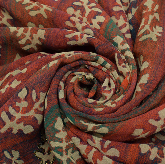 Sushila Vintage Multi-Color Saree 100% Pure Georgette Silk Aari Work Sari Fabric