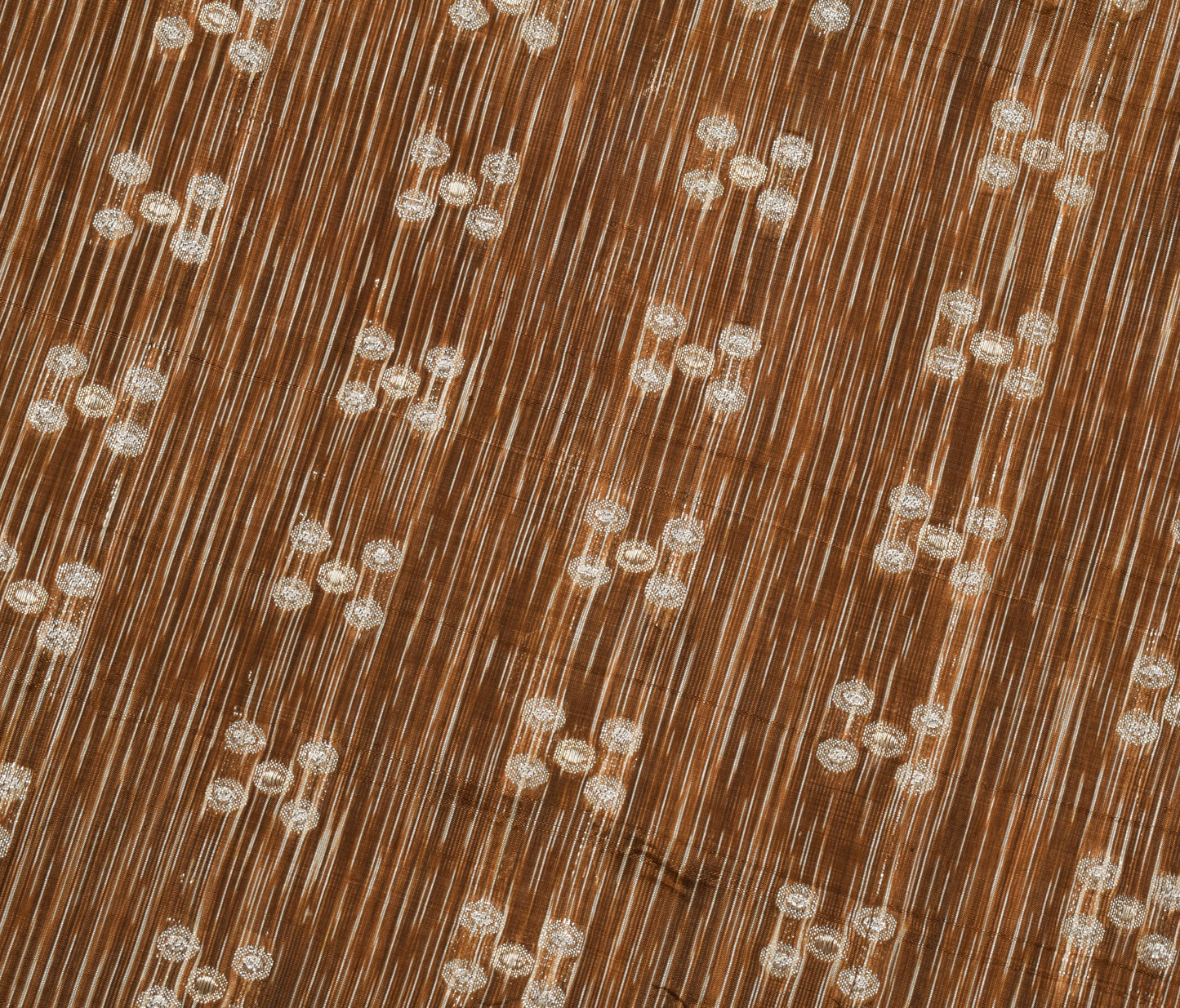 Sushila Vintage Brown Indian Saree Art Silk Zari Woven Sari 5 Yard Craft Fabric
