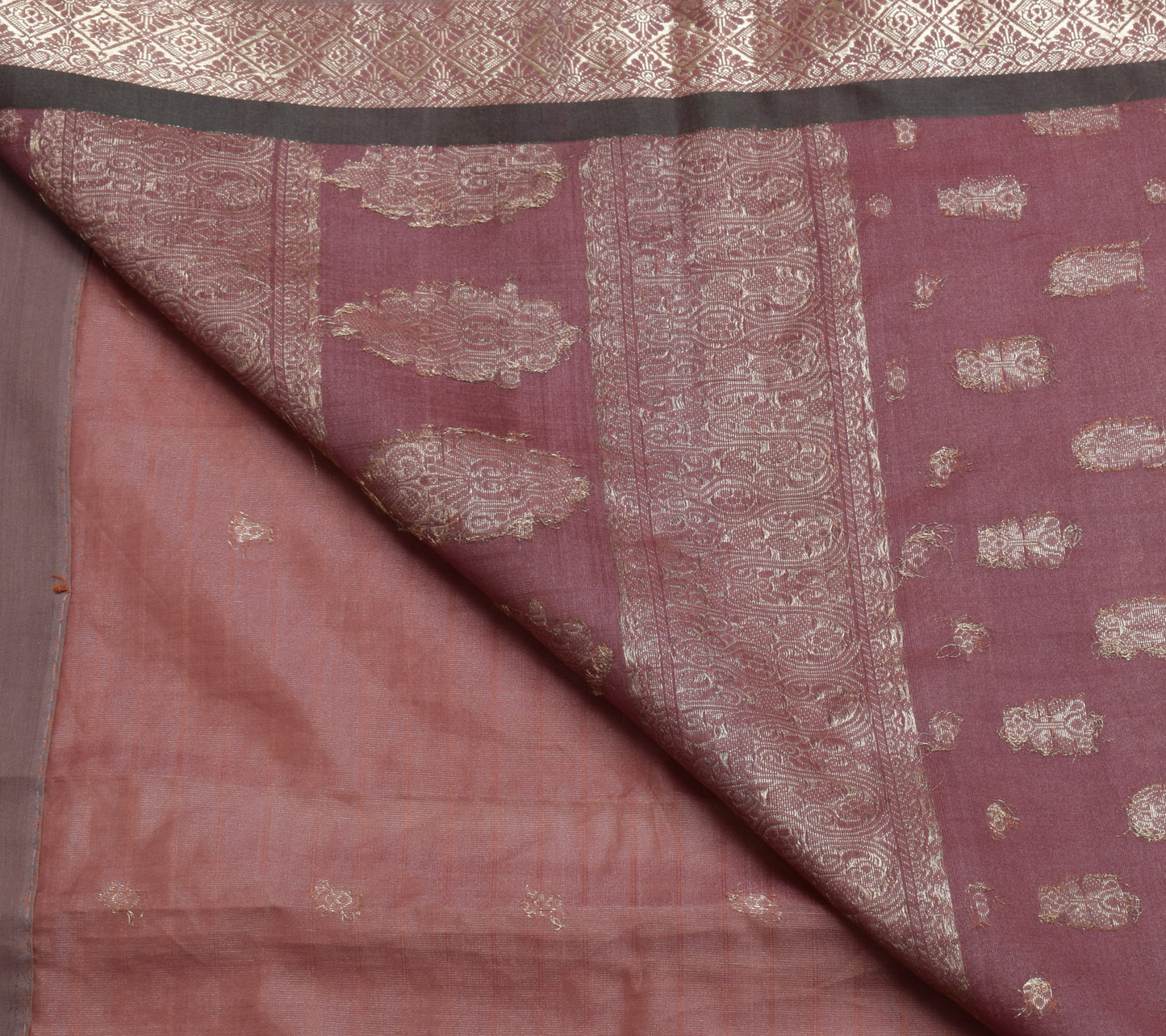 Sushila Vintage Indian Saree 100% Pure Silk Woven 5 Yard Sari Craft Fabric
