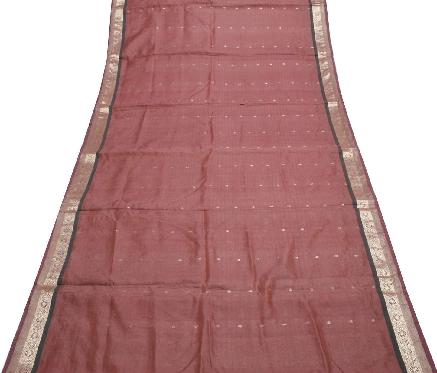 Sushila Vintage Indian Saree 100% Pure Silk Woven 5 Yard Sari Craft Fabric