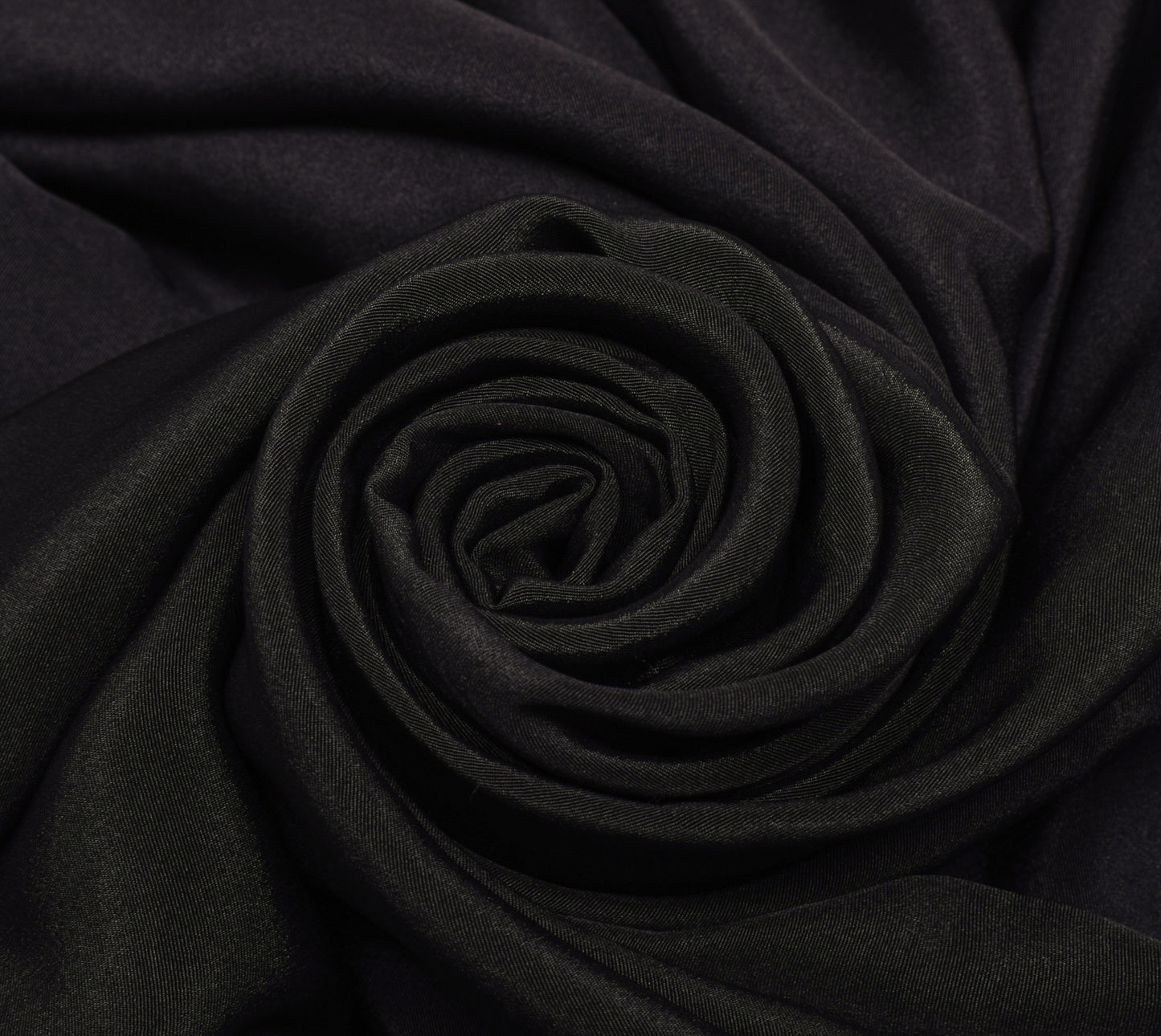 Sushila Vintage Black Saree Blend Crepe Silk Hand Beaded Floral 5 YD Sari Fabric