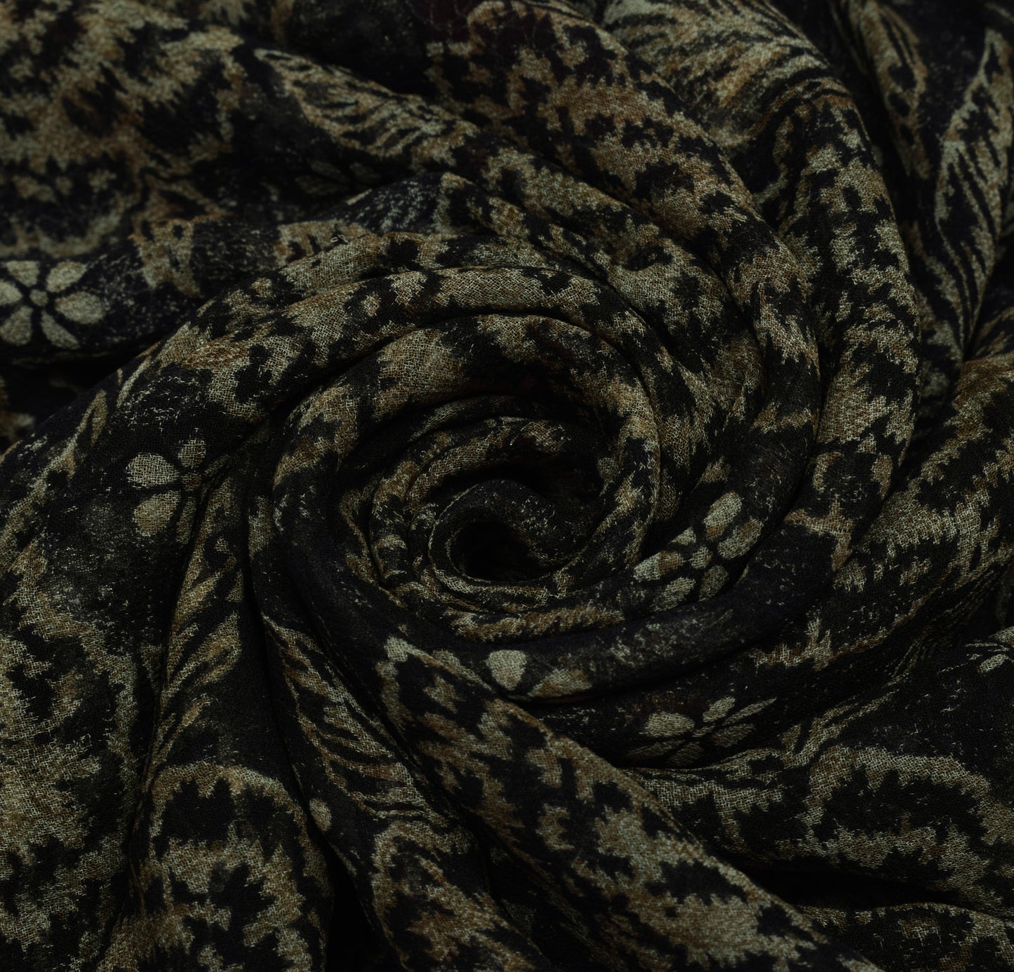 Sushila Vintage Black Saree 100% Pure Georgette Silk Embroidered Floral Fabric