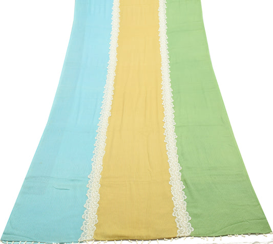 Sushila Vintage Multi-Color Patch Work Saree 100% Pure Georgette Silk Fabric