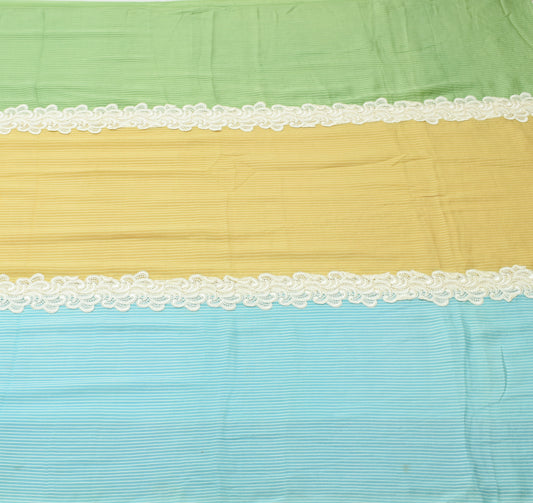 Sushila Vintage Multi-Color Patch Work Saree 100% Pure Georgette Silk Fabric