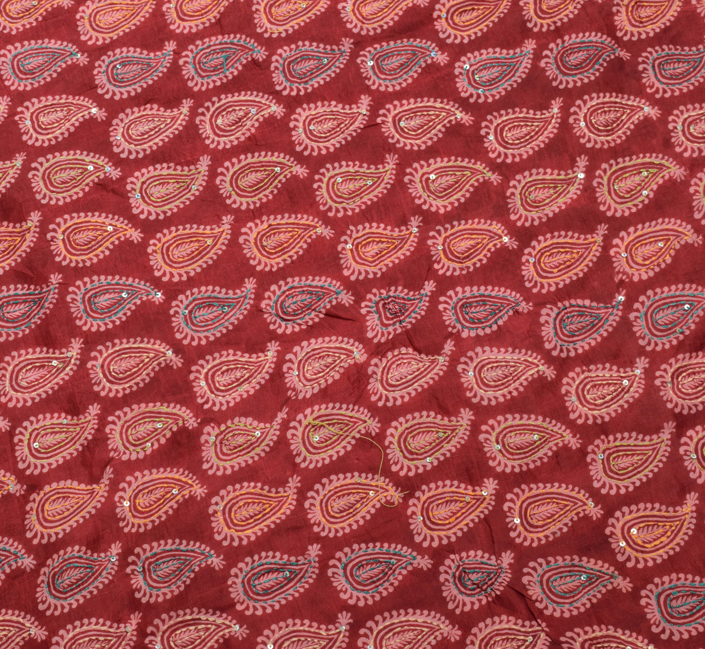 Sushila Vintage Pink Saree 100% Pure Silk Hand Embroidered Kantha Sari Fabric
