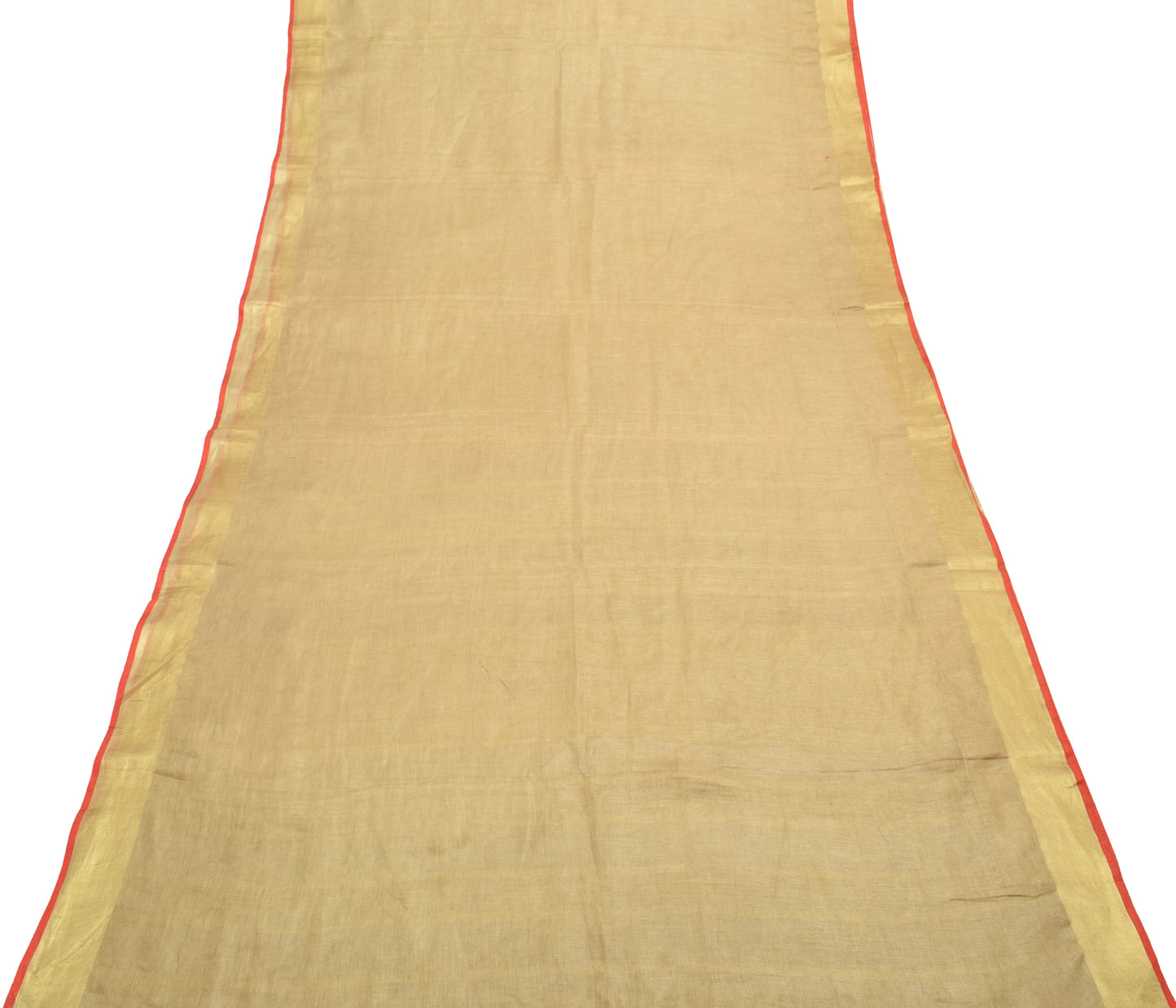 Sushila Vintage Brown Indian Saree 100% Pure Cotton Woven Sari 5 YD Craft Fabric