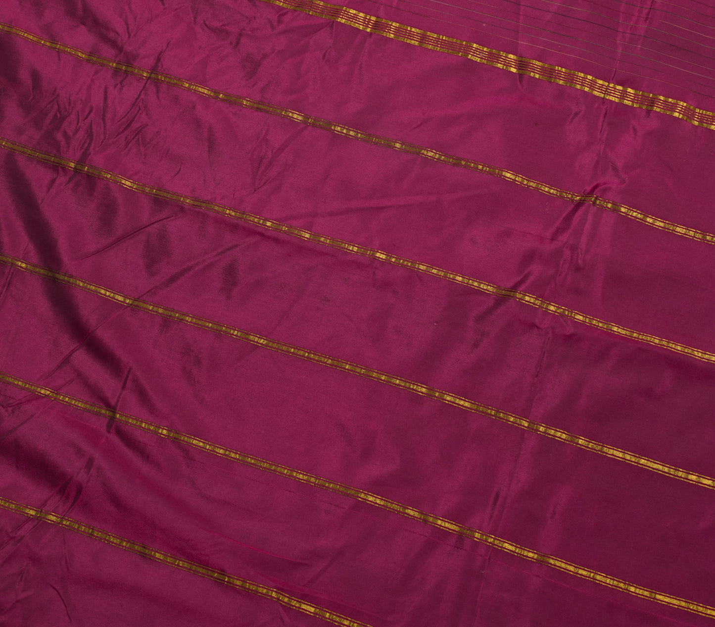 Sushila Vintage Purple Saree Blend Silk Woven Strips 5 Yard Sari Craft Fabric