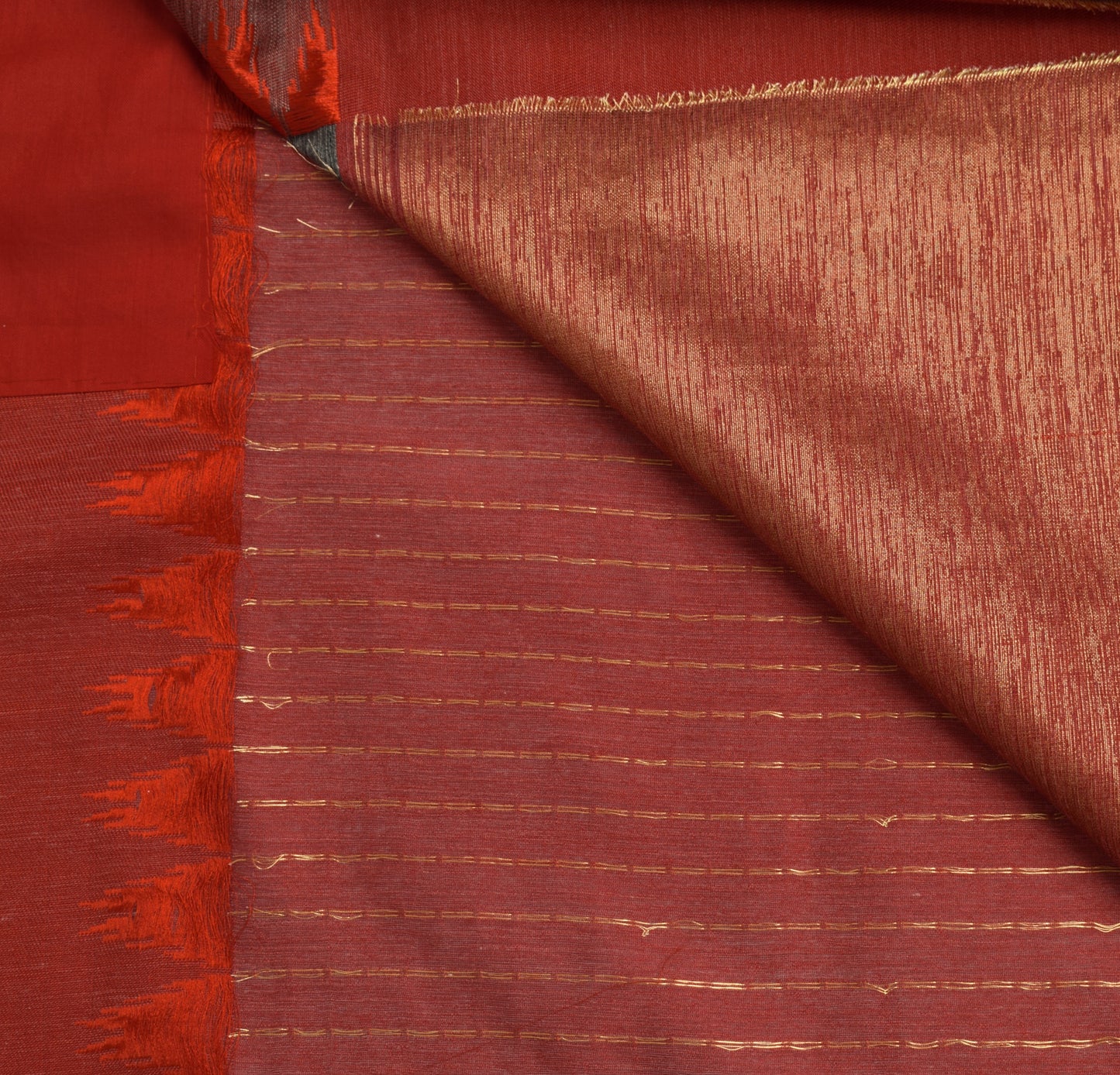 Sushila Vintage Dark Gray Indian Saree Blend Silk Woven Sari With Blouse Fabric