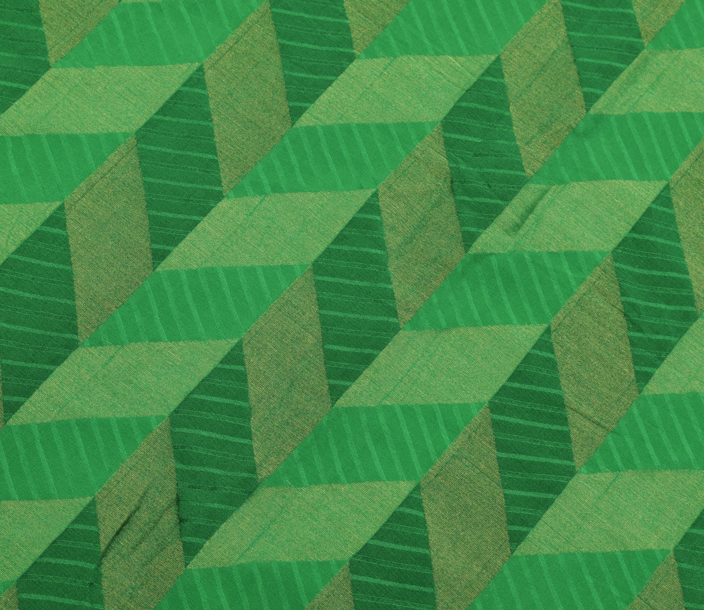 Sushila Vintage Green Indian Saree 100% Pure Silk Woven Sari Soft Craft Fabric