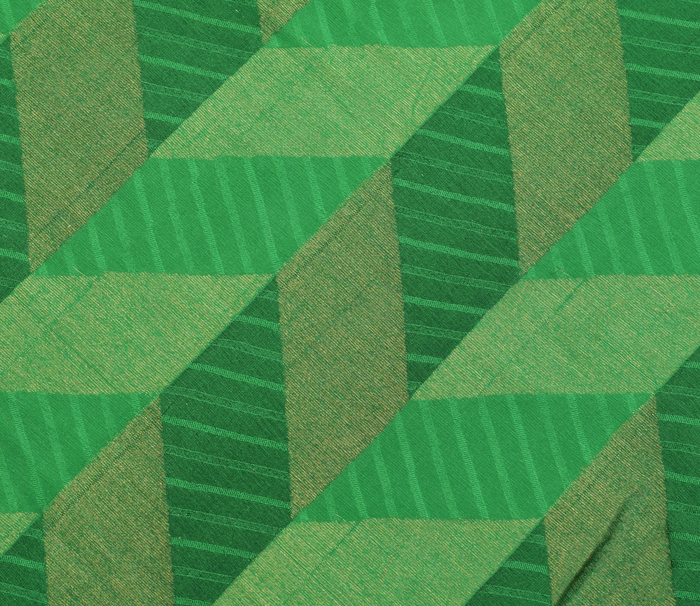 Sushila Vintage Green Indian Saree 100% Pure Silk Woven Sari Soft Craft Fabric