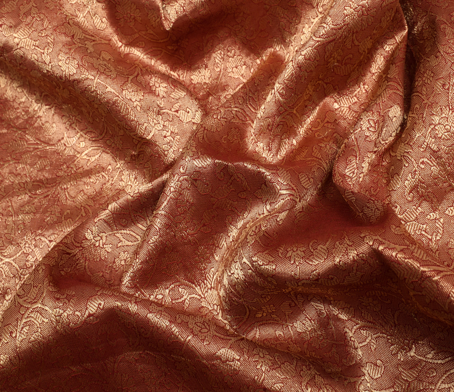 Sushila Vintage Maroon Saree 100% Pure Silk All over Woven Floral Sari Fabric