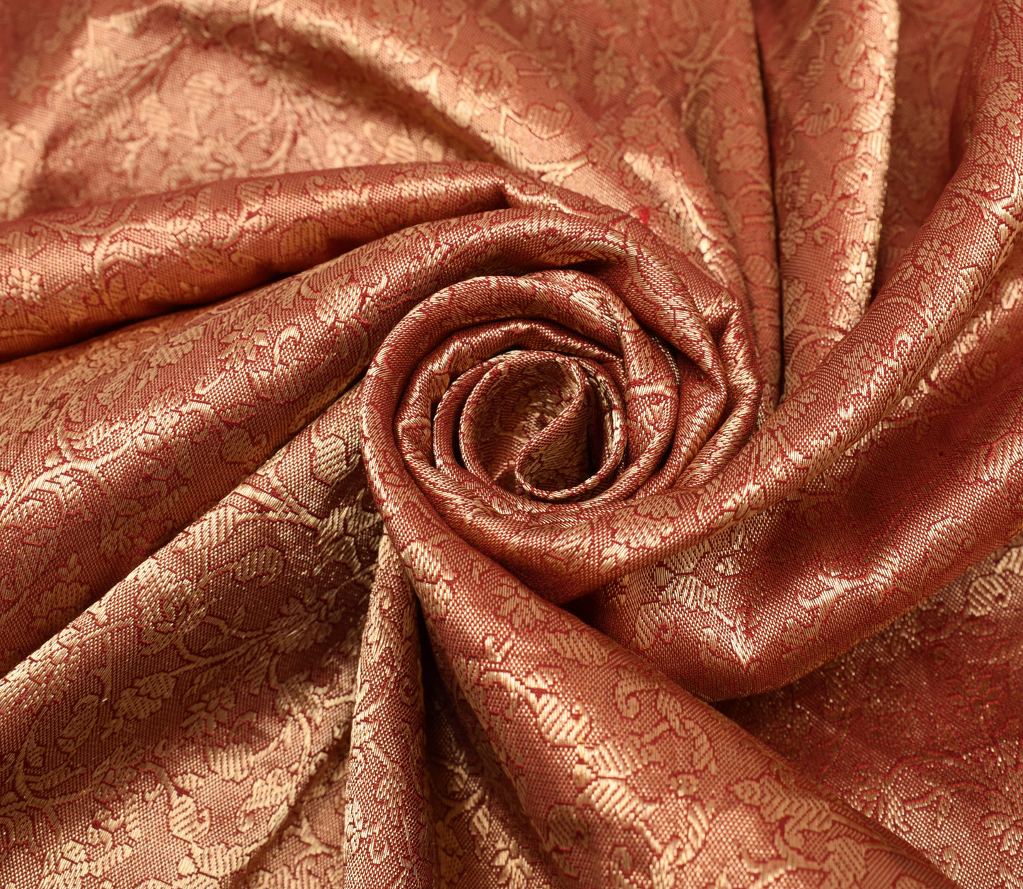 Sushila Vintage Maroon Saree 100% Pure Silk All over Woven Floral Sari Fabric