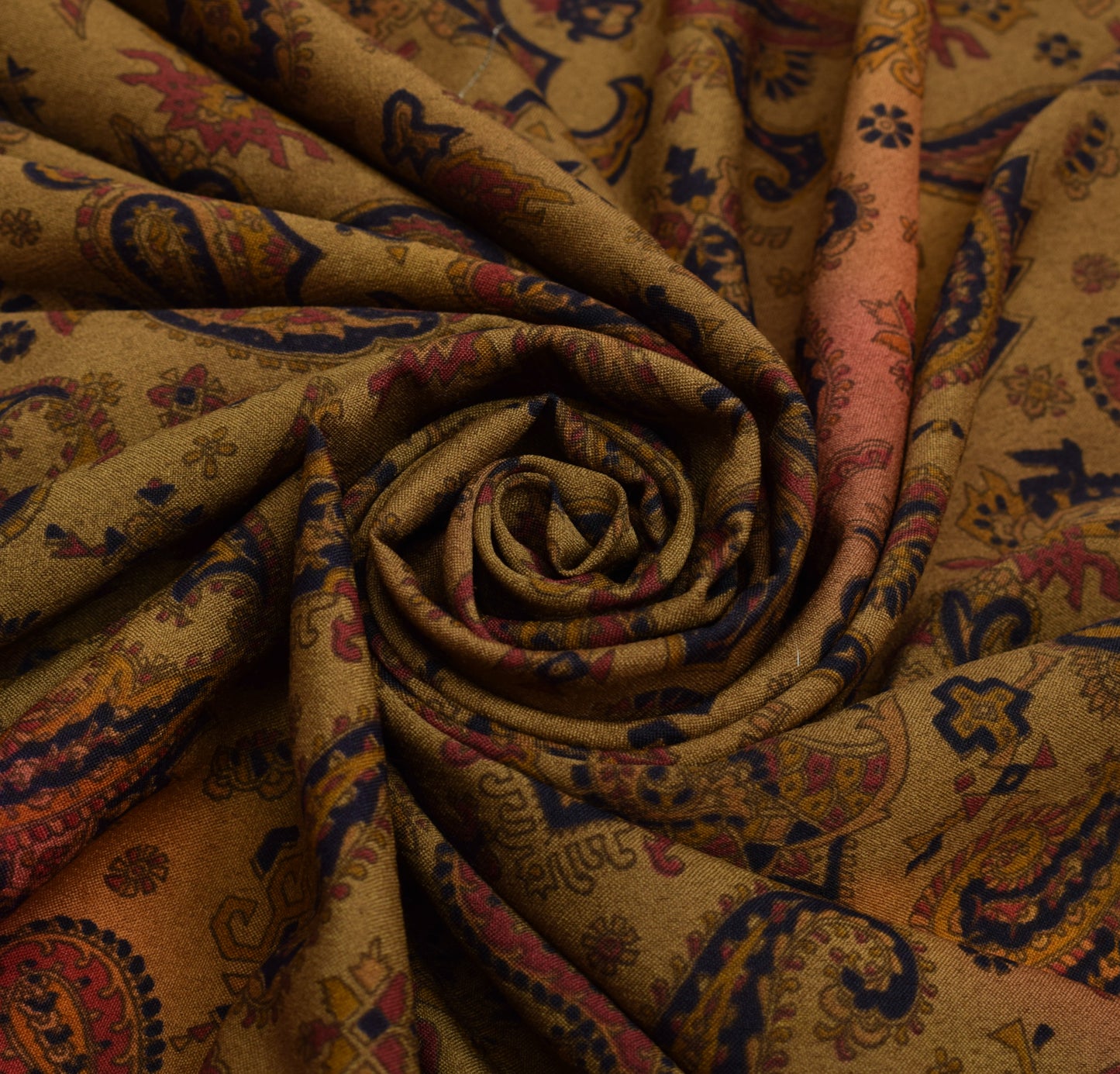 Sushila Vintage Brown Saree Blend Silk Printed Paisley Sari Soft Craft  Fabric