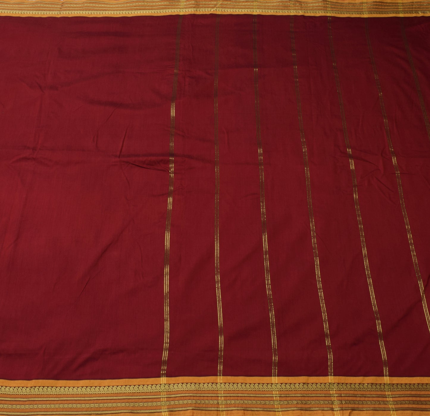 Sushila Vintage Maroon Indian Saree Art Silk Woven 5 Yard  Sari Craft Fabric