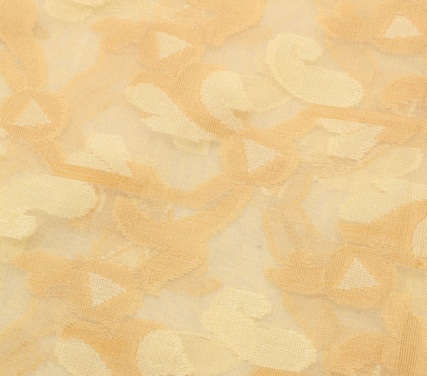 Sushila Vintage Cream Saree Blend Silk All Over Woven Floral Sari Craft Fabric
