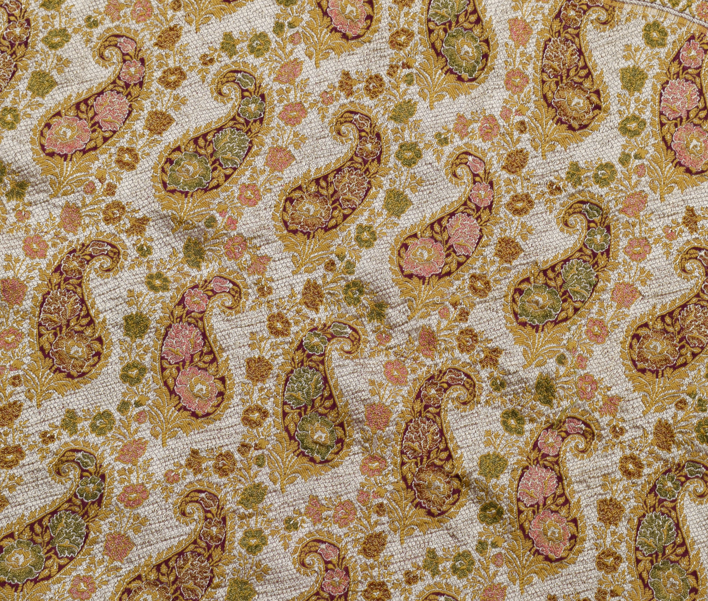 Sushila Vintage Saree 100% Pure Silk All Over Woven Floral Sari Craft Fabric