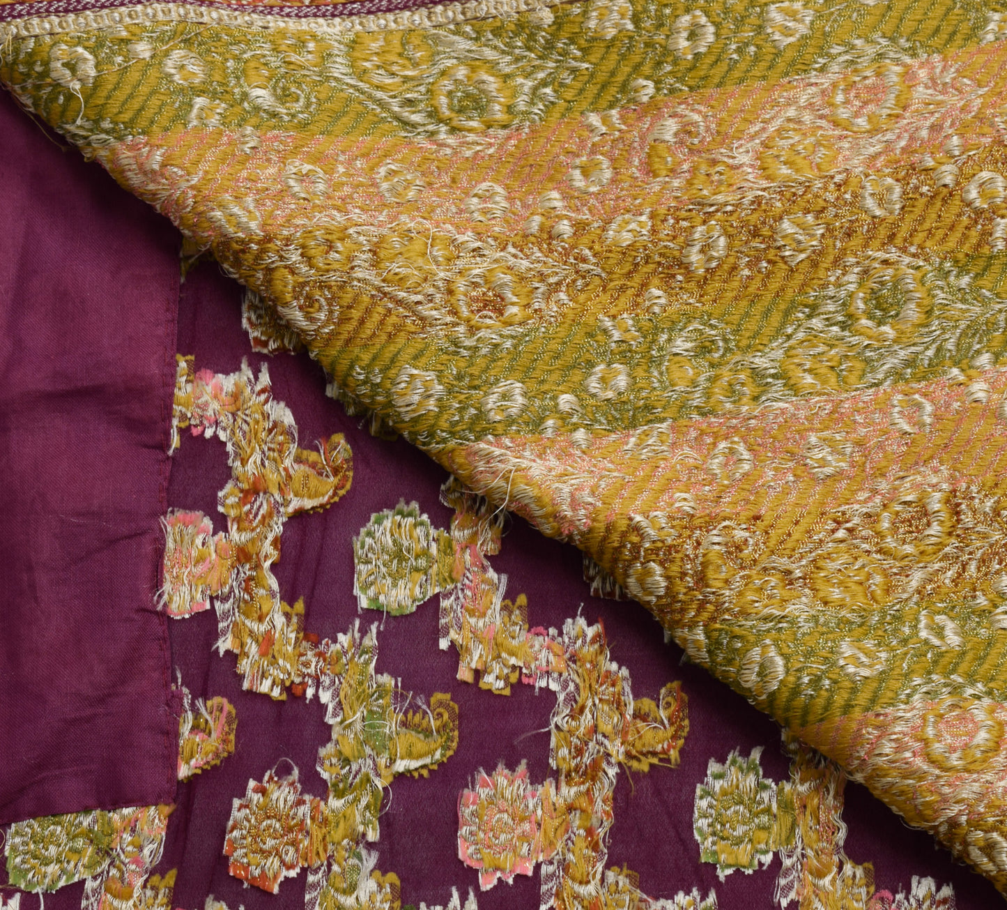 Sushila Vintage Saree 100% Pure Silk All Over Woven Floral Sari Craft Fabric