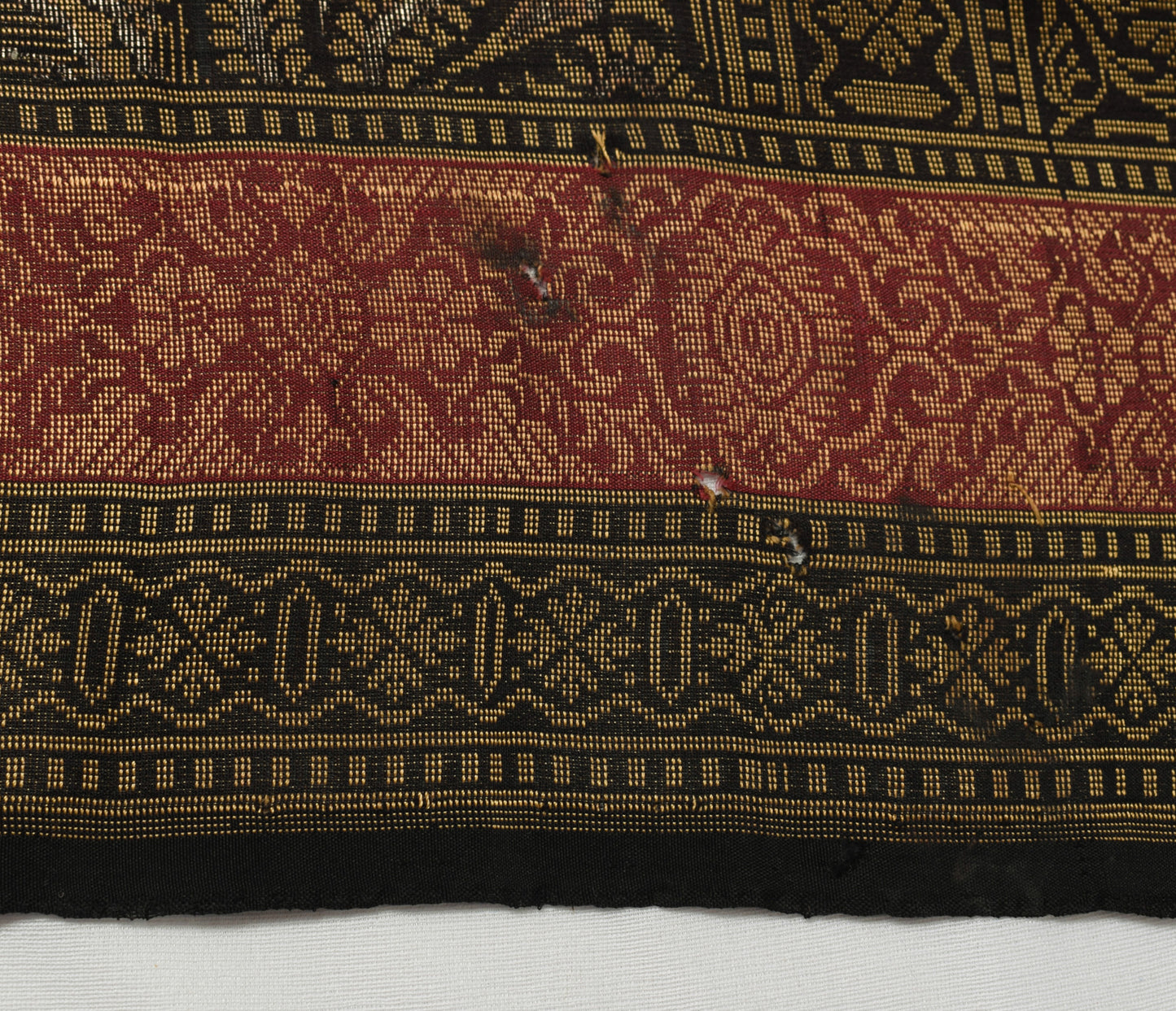 Sushila Vintage Brown Saree 100% Pure Silk All Over Woven Paisley Sari Fabric