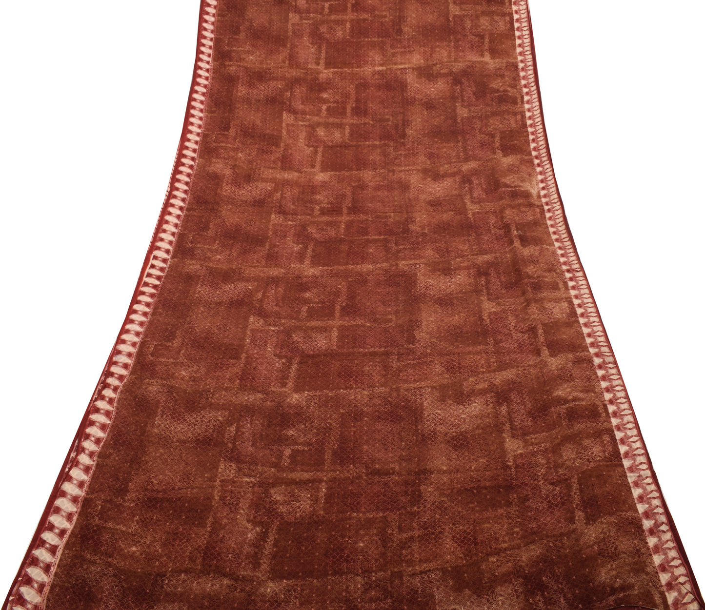 Sushila Vintage Indian Saree 100% Pure Crepe Silk Woven & Printed Sari Fabric