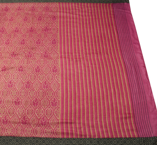 Sushila Vintage Brown Branded Saree 100% Pure Woolen Woven Floral Soft Fabric