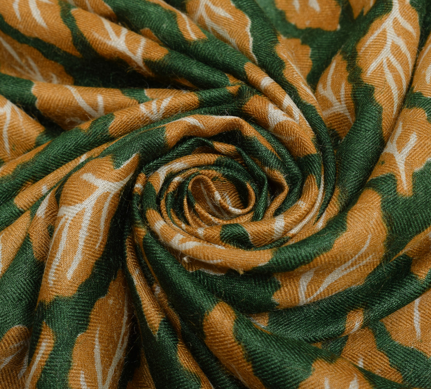 Sushila Vintage Dark Green Saree 100% Pure Woolen Floral Woven Soft Sari Fabric