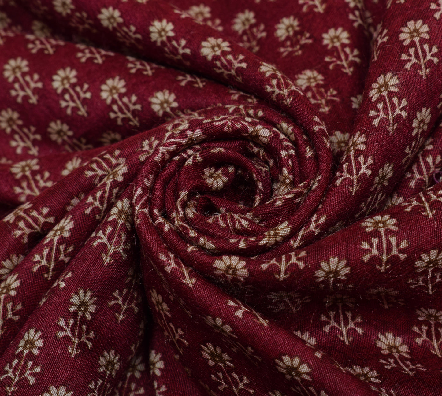 Sushila Vintage Maroon Saree 100% Pure Silk Printed & Woven Floral Sari Fabric