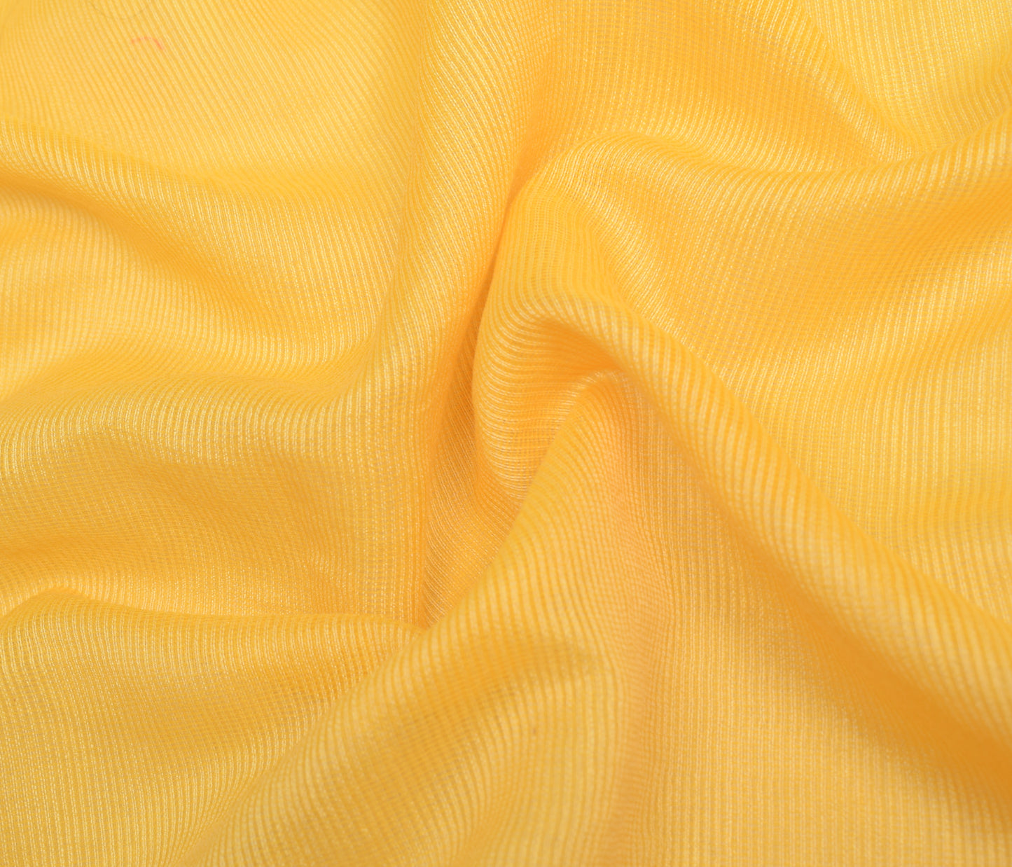 Sushila Vintage Yellow Saree Art Silk Supernet Floral Applique Work Sari Fabric