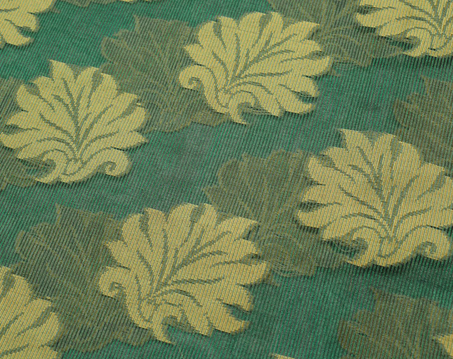 Sushila Vintage Teal Green Saree Art Silk All Over Woven Floral 5 YD Sari Fabric